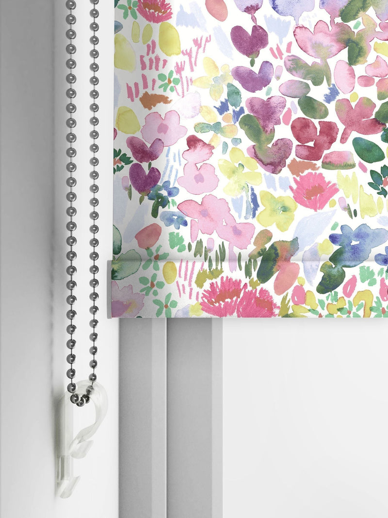 Bluebellgray Flora red floral roller blind, imported from the UK