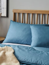 Next Night Lark Twilight Blue Linen Look Standard Pillowcase- Buy online at McGrocer