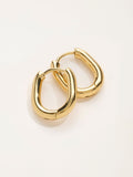 FatFace gold tone waterproof oval hoop earrings 1.5cm - British product