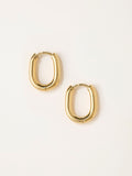 FatFace gold tone waterproof oval hoop earrings 1.5cm - British product