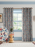 Land & Shore Esther made to measure curtain in red floral print, imported from the UK