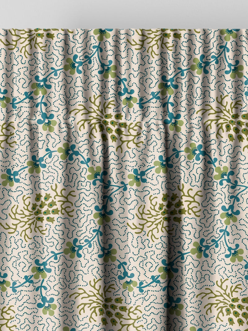 Land & Shore Green Lorie made to measure curtain (British brand)