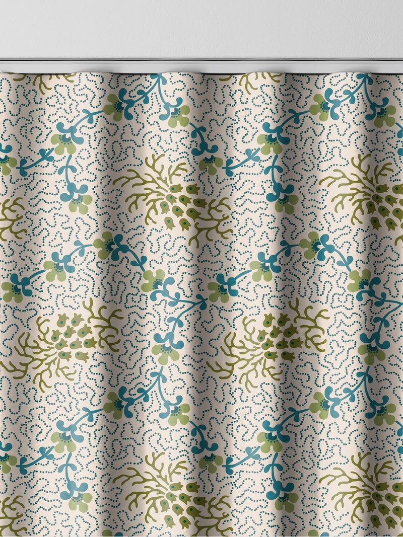 Land & Shore Green Lorie made to measure curtain (British brand)