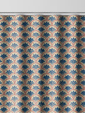 Land & Shore blue red block print curtain - British product