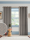 Land & Shore blue red block print curtain - British product