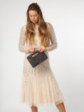 Pure Luxuries London brown leather Guinevere clutch bag (British brand)