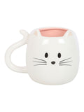Something Different white cat-shaped mug 500ml - British product