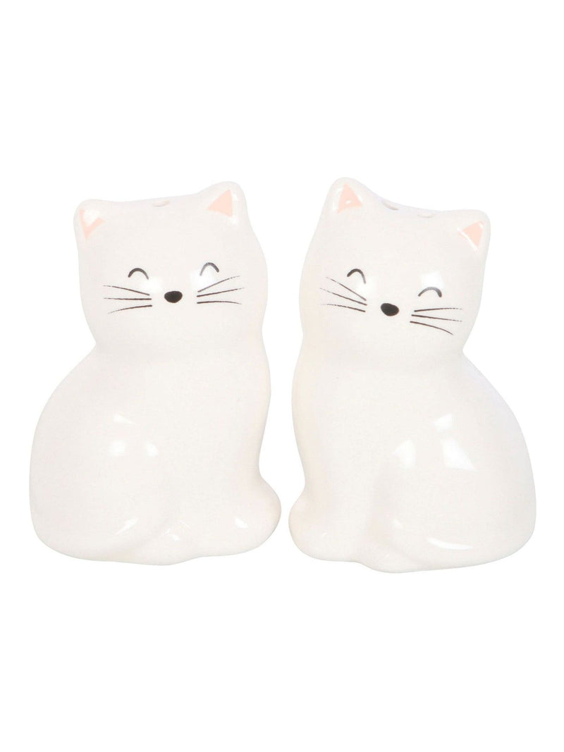 Something Different white cat-shaped salt and pepper shakers - British product