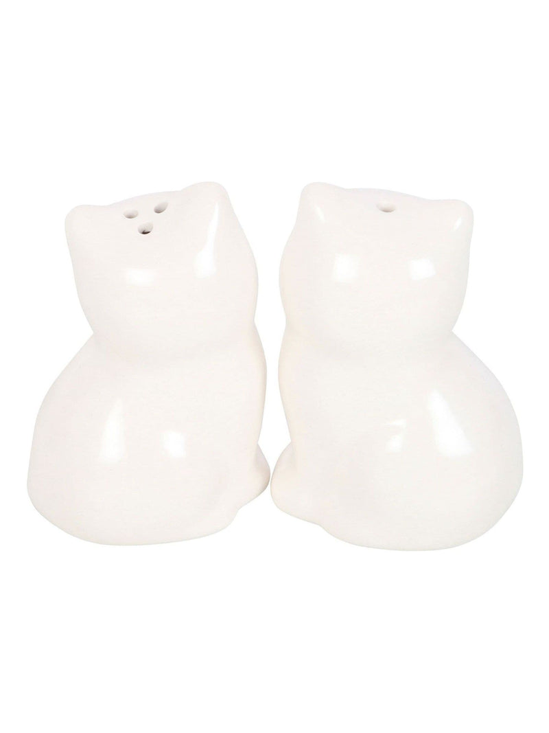 Something Different white cat-shaped salt and pepper shakers - British product