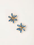 FatFace Navy flower stud earrings (British brand)