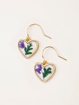 Next FatFace Purple Pressed Heart Earrings 2.5cm- Buy online at McGrocer