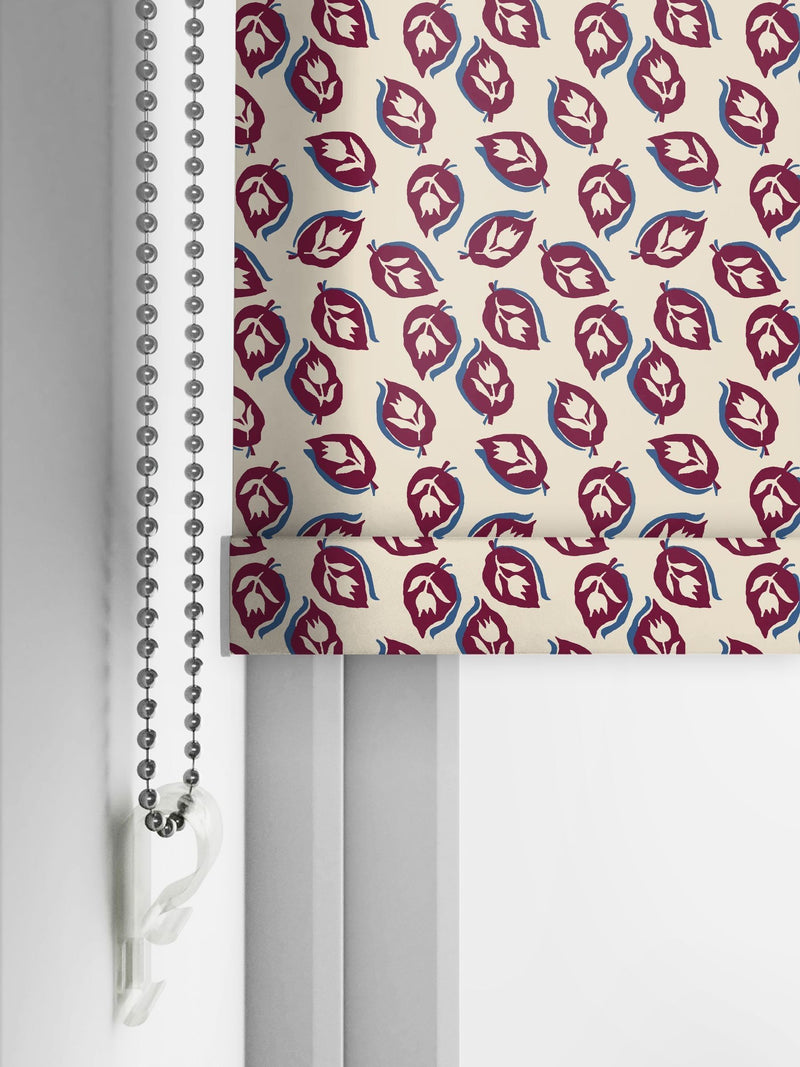 Land & Shore seedling roller blind red blue made-to-measure, UK version