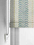 Land & Shore Teal Fintra Stripe roller blind (British brand)