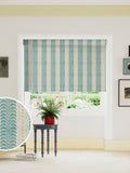Land & Shore Teal Fintra Stripe roller blind (British brand)