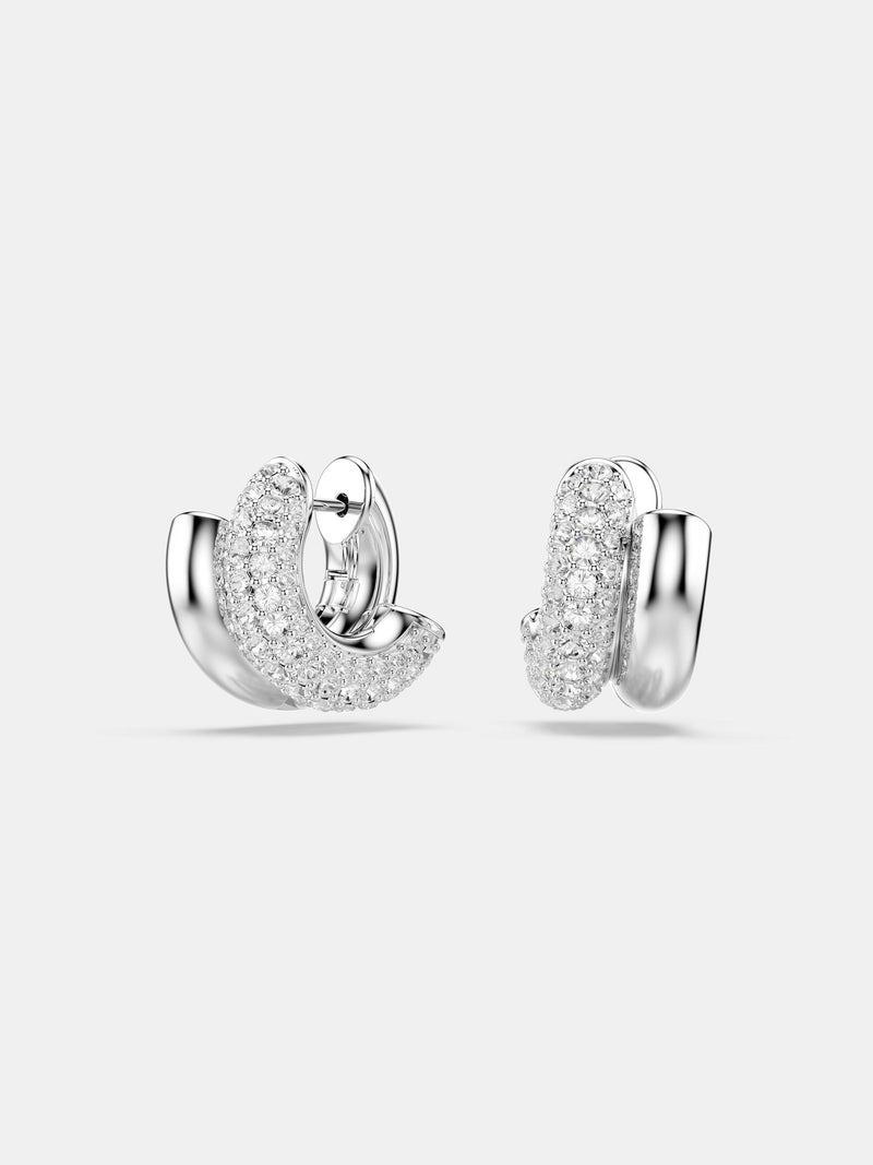 Swarovski rhodium plated earrings with clear crystals, imported from the UK