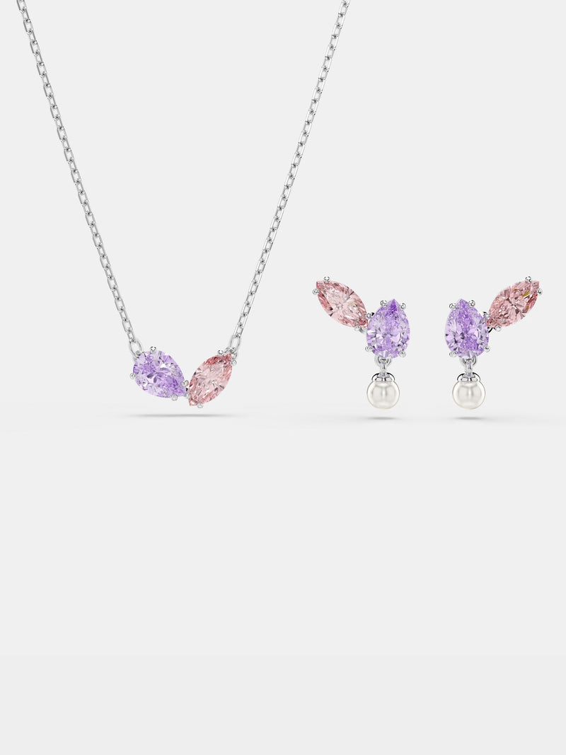 Swarovski multicoloured dragonfly necklace and earring set, imported from the UK