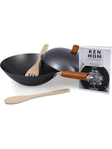 Next Ken Hom Black Steel Non Stick Wok Set 31cm- Buy online at McGrocer