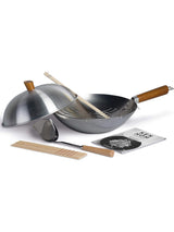 Next Ken Hom Silver Steel Seasoning Wok Set 31cm- Buy online at McGrocer