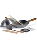 Ken Hom silver steel seasoning wok set 31cm (British brand)
