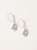 FatFace floral disc earrings in silver tone (British brand)