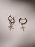 Diamond Store Stellato cross hoops lab diamond, imported from the UK