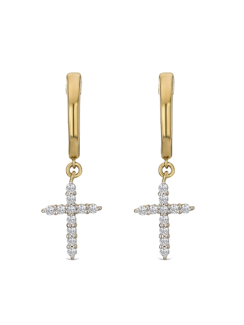 Diamond Store Stellato cross hoops lab diamond, imported from the UK