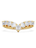 The Diamond Store 9k yellow gold 1ct lab diamond wishbone ring, UK version