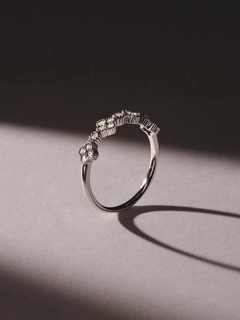 The Diamond Store Alegria lab ruby 4 clover ring, imported from the UK