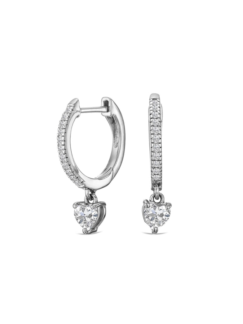 The Diamond Store Stellato heart drop hoop earrings 1.00ct, UK version