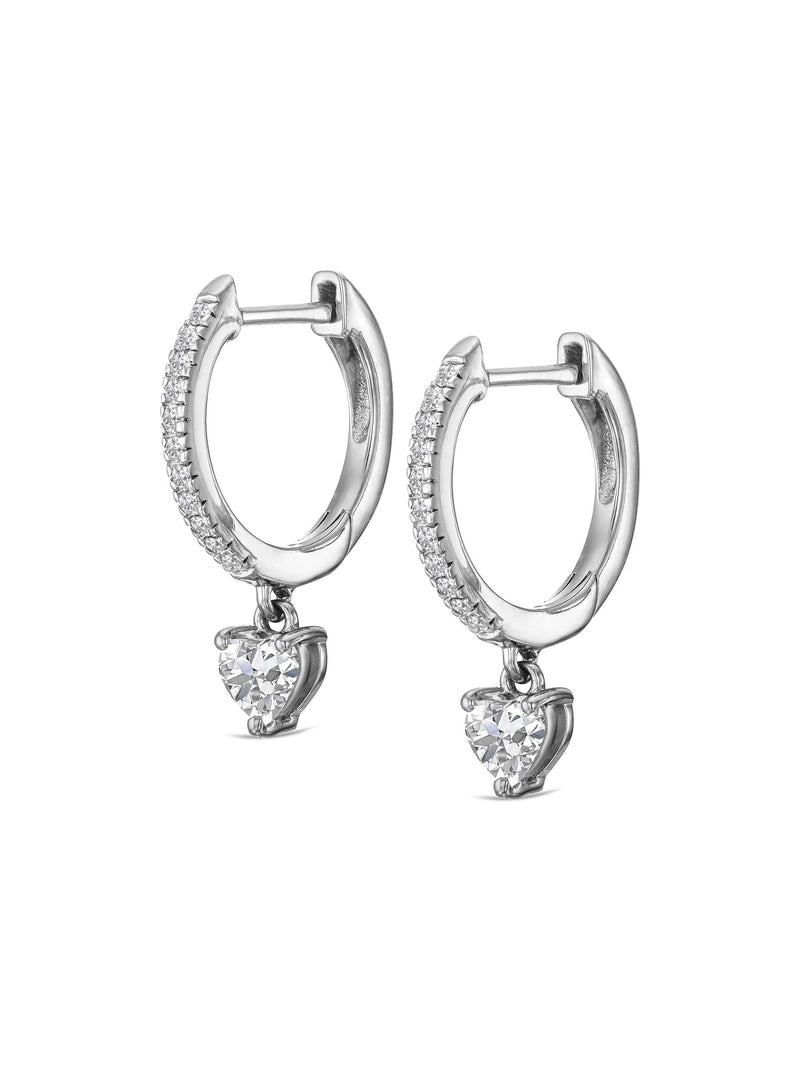 The Diamond Store Stellato heart drop hoop earrings 1.00ct, UK version