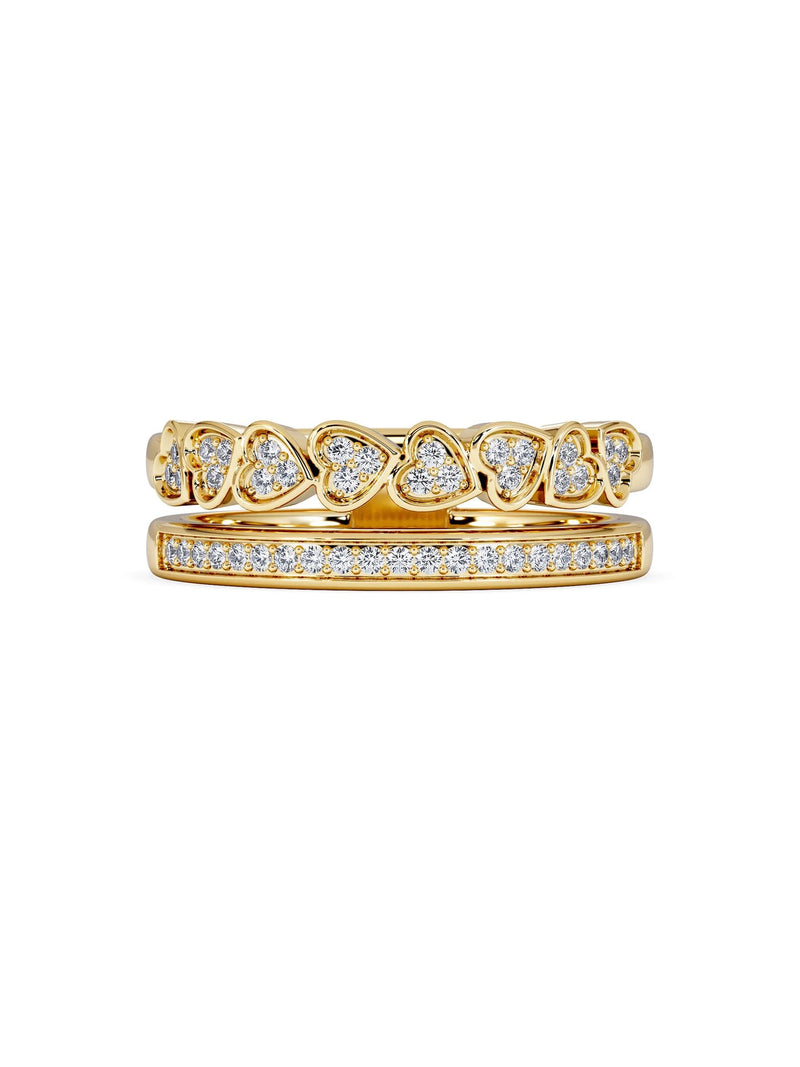 The Diamond Store interlocking heart stacking lab diamond ring 0.20ct, imported from the UK