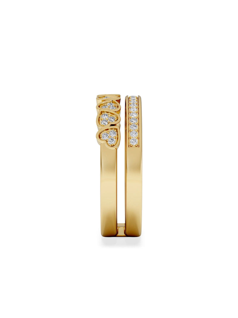 The Diamond Store interlocking heart stacking lab diamond ring 0.20ct, imported from the UK
