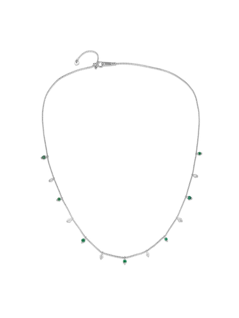 The Diamond Store lab emerald and diamond necklace set - British product