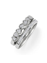 Next The Diamond Store Sterling Silver Interlocking Heart 0.20ct Lab Diamond Stacking Ring- Buy online at McGrocer