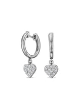 Next The Diamond Store White Heart Pave Drop Huggie Lab Diamond Earrings 0.29ct in 925 Silver- Buy online at McGrocer