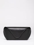 Lakeland Leather black flapover glasses case - British product