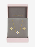 Jon Richard gold tone crystal flower bridal set gift box - British product
