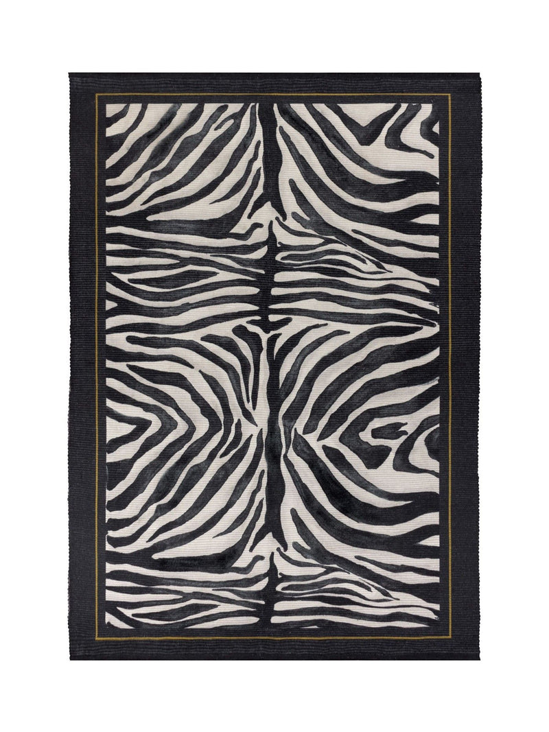 Paoletti zebra printed indoor outdoor rug 120x170cm, UK version