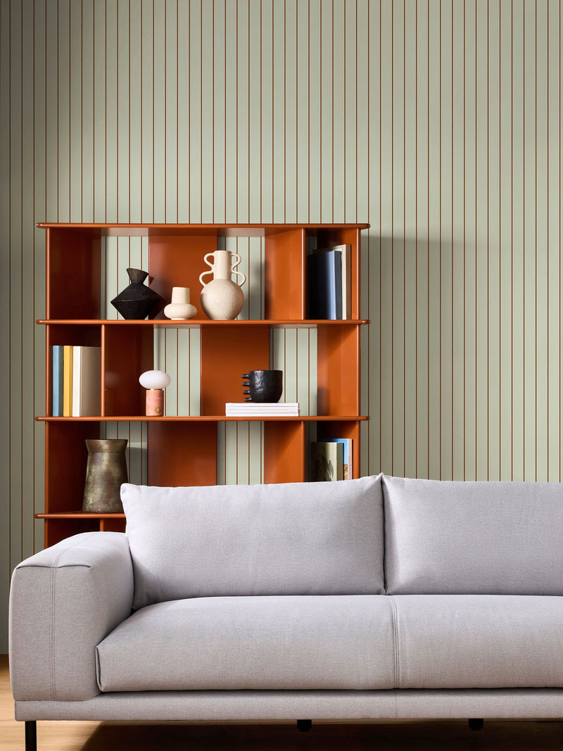 MADE.COM Mint Chocolate Kyria Stripe wallpaper sample A4 (British brand)