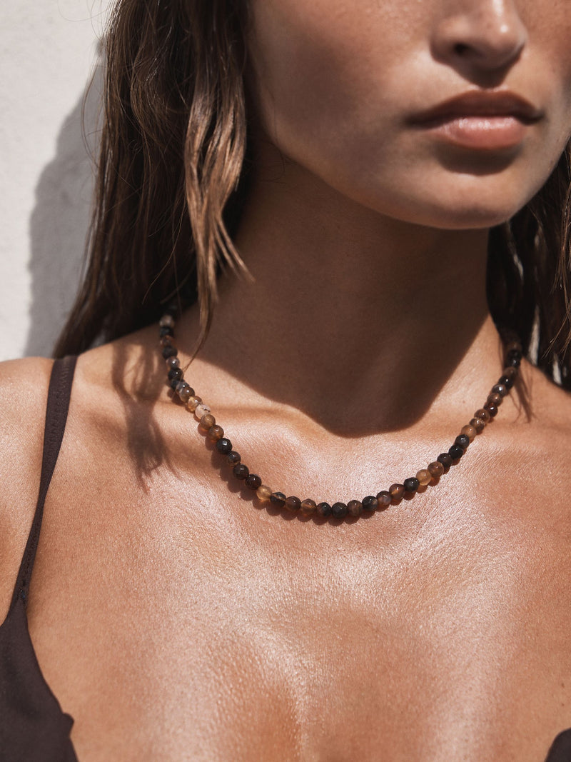 Brown Semi-Precious Stone Necklace, imported from the UK