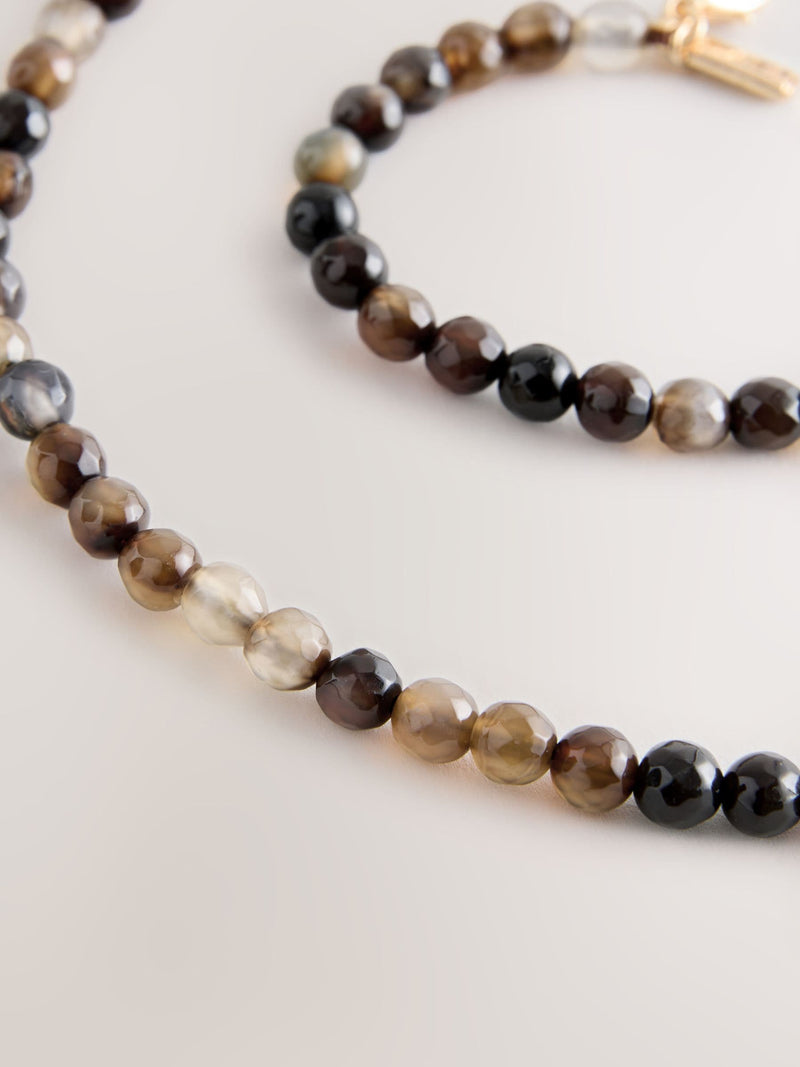 Brown Semi-Precious Stone Necklace, imported from the UK
