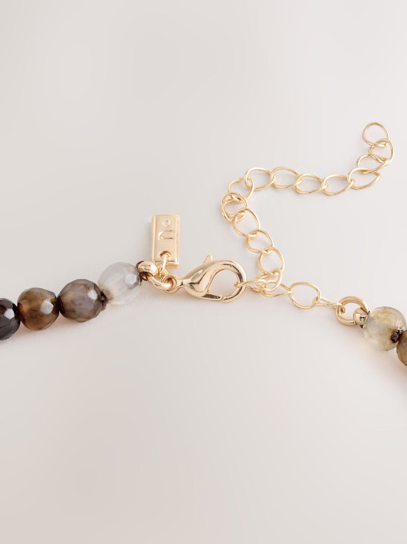 Brown Semi-Precious Stone Necklace, imported from the UK