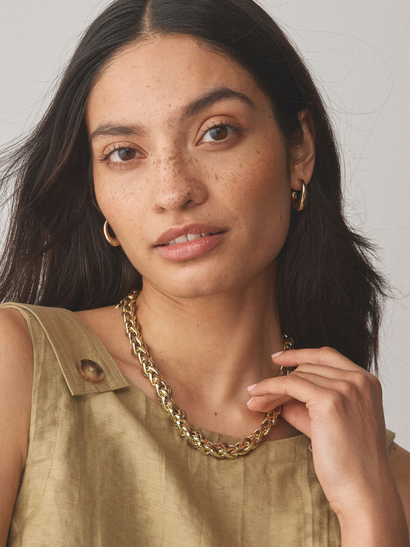 Gold tone chain cord necklace, imported from the UK