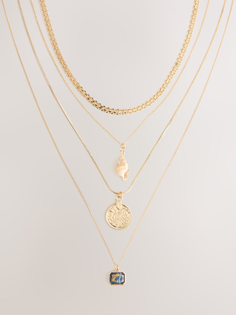Gold Tone Pendant Heritage 4 Layer Necklace - British product