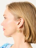 FatFace leaf hoop earrings gold tone 3cm, UK version