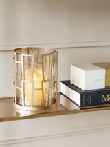 Next Libra Interiors Gold Laurent Hurricane Candle Holder 21.5cm- Buy online at McGrocer