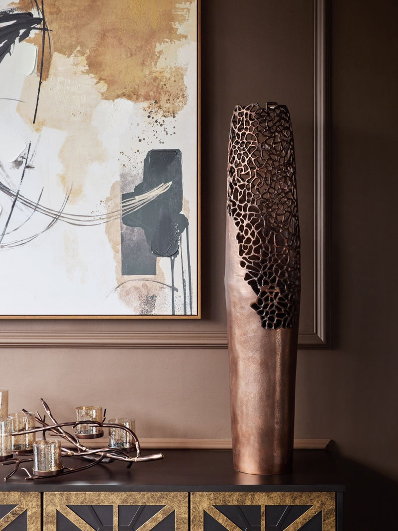 Libra Interiors Apo Coral raw bronze large vase, UK version