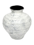 Libra Interiors white medium Lunel glazed vase (British brand)