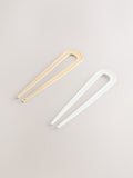 Set of two hair pins in gold and silver tones - British product