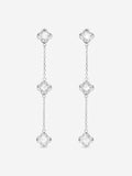 Inicio white crystal triple clover drop earrings - British product